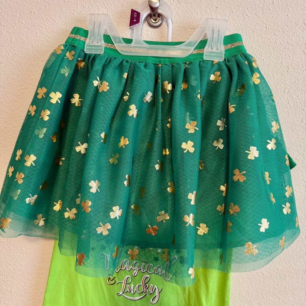 Cat & Jack Green Skirt with Gold Accents